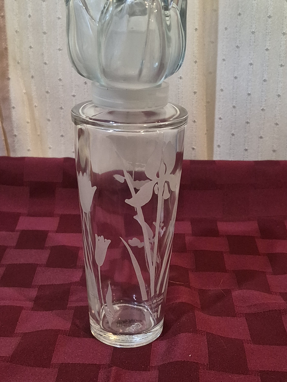 Vintage 1999 Bath & Body Works Glass Body Lotion Tulip Vase Decanter 7.23 oz